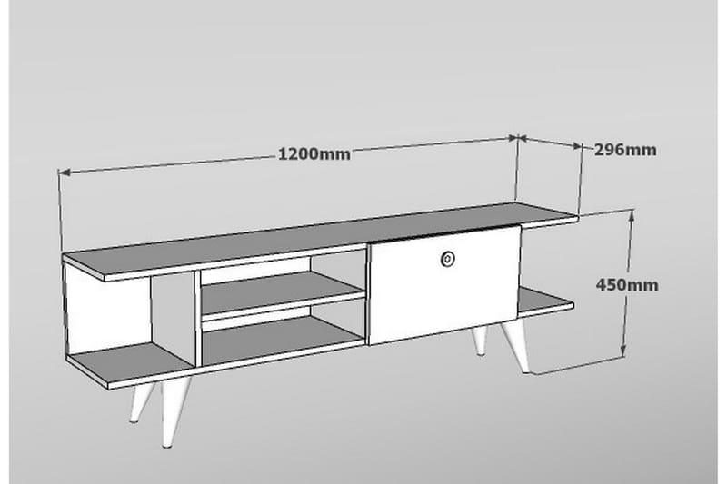 Tv-bänk 120 cm - Vit/Svart - TV bänk & mediabänk