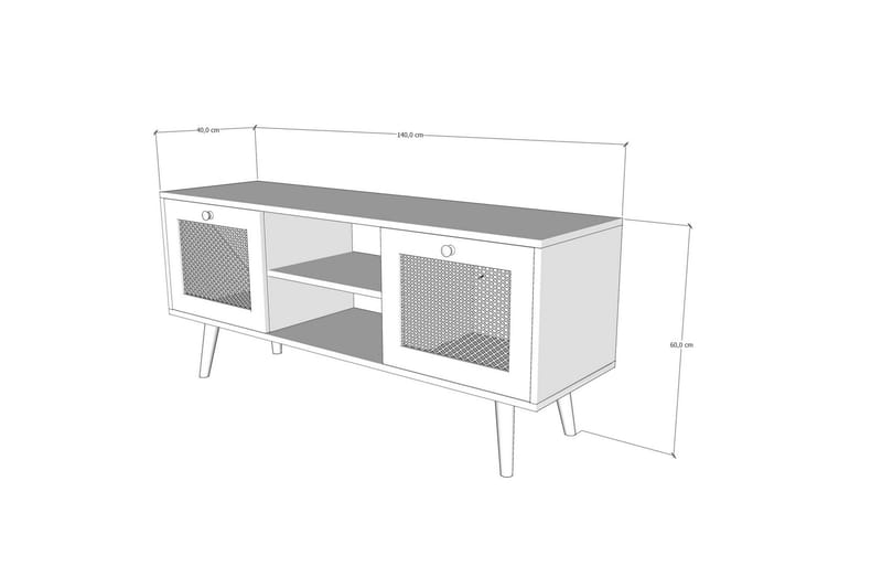 Tv-bänk 140 cm 2 Skåp - Sand/Natur - Möbler - TV- & Mediamöbler - TV bänk & mediabänk