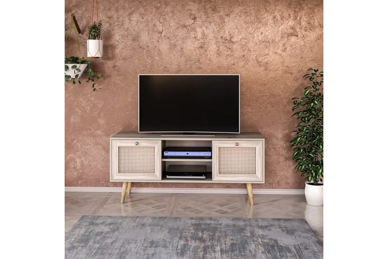 Tv-bänk 140 cm 2 Skåp - Sand/Natur - Möbler - TV- & Mediamöbler - TV bänk & mediabänk