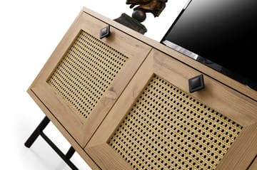 Tv-bänk 140 cm 3 Skåp - Natur/Svart - Möbler - TV- & Mediamöbler - TV bänk & mediabänk