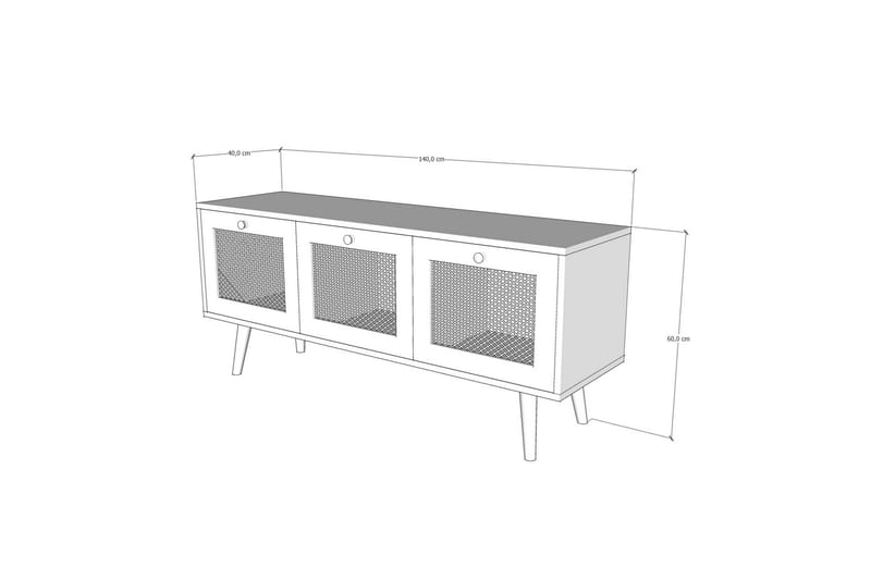 Tv-bänk 140 cm 3 Skåp - Sand/Natur - Möbler - TV- & Mediamöbler - TV bänk & mediabänk