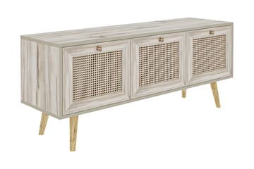 Tv-bänk 140 cm 3 Skåp - Sand/Natur - Möbler - TV- & Mediamöbler - TV bänk & mediabänk