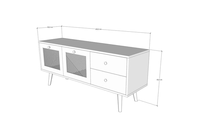 Tv-bänk 140 cm 4 Skåp - Sand/Natur - Möbler - TV- & Mediamöbler - TV bänk & mediabänk