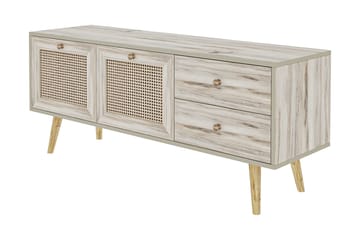 Tv-bänk 140 cm 4 Skåp - Sand/Natur - Möbler - TV- & Mediamöbler - TV bänk & mediabänk
