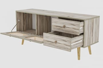 Tv-bänk 140 cm 4 Skåp - Sand/Natur - Möbler - TV- & Mediamöbler - TV bänk & mediabänk