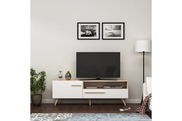 Tv-bänk 150 cm 2 Skåp - Natur/Vit - Möbler - TV- & Mediamöbler - TV bänk & mediabänk