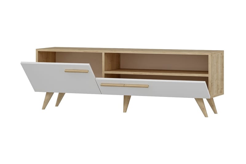 Tv-bänk 150 cm 2 Skåp - Natur/Vit - Möbler - TV- & Mediamöbler - TV bänk & mediabänk