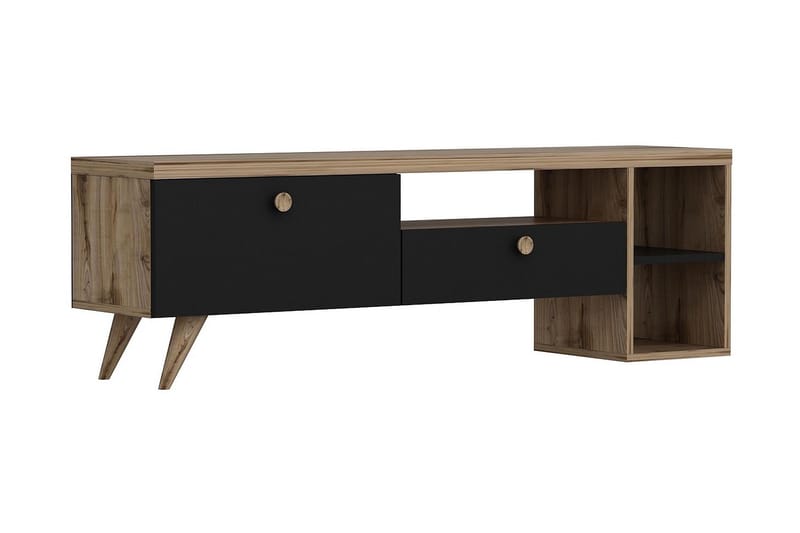 Tv-bänk 150 cm 2 Skåp - Svart/Natur - Möbler - TV- & Mediamöbler - TV bänk & mediabänk