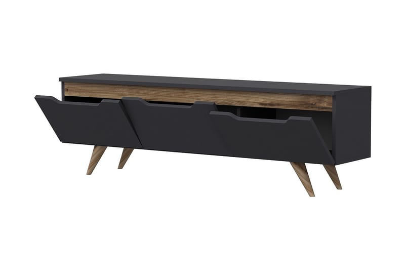 Tv-bänk 150 cm 3 Skåp - Antracit/Natur - Möbler - TV- & Mediamöbler - TV bänk & mediabänk