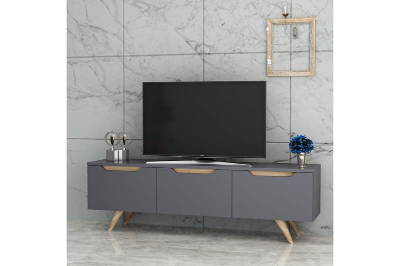 Tv-bänk 150 cm 3 Skåp - Antracit/Natur - Möbler - TV- & Mediamöbler - TV bänk & mediabänk