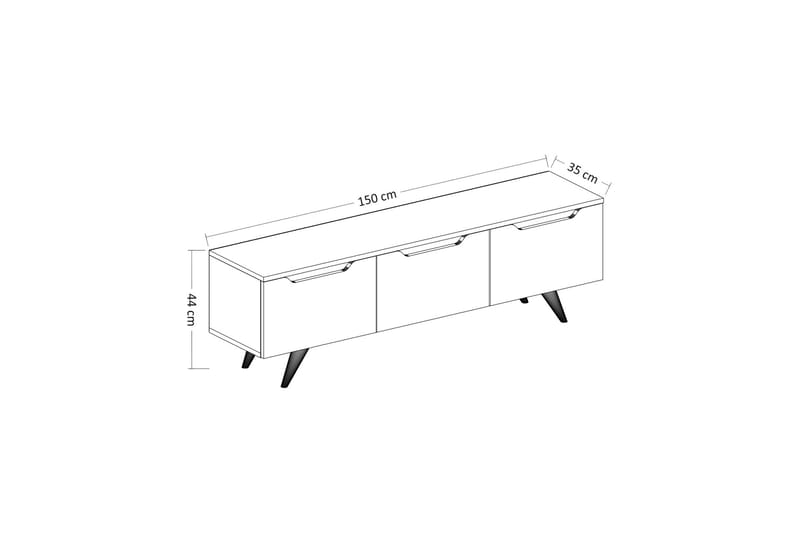 Tv-bänk 150 cm 3 Skåp - Antracit/Natur - Möbler - TV- & Mediamöbler - TV bänk & mediabänk
