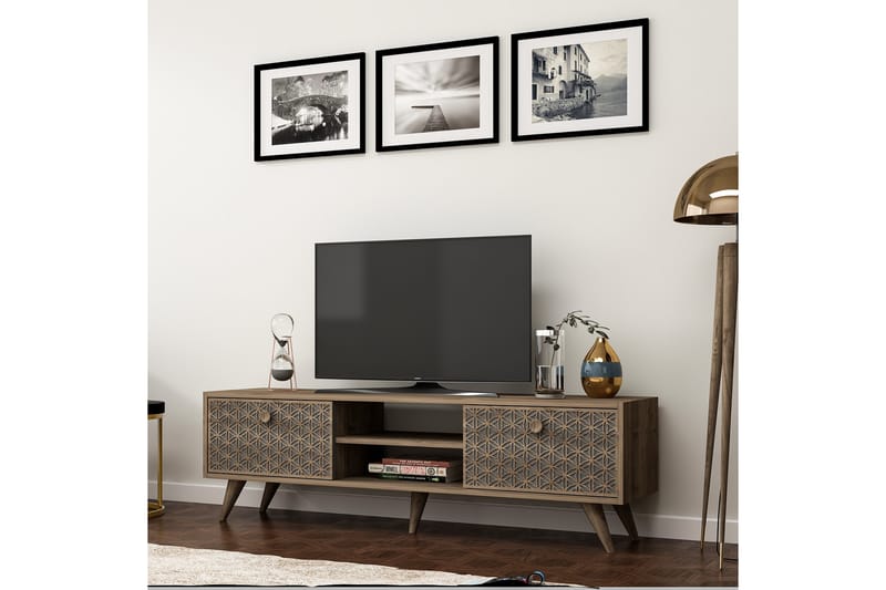 Tv-bänk 150 cm - Valnöt/Antracit - Möbler - TV- & Mediamöbler - TV bänk & mediabänk