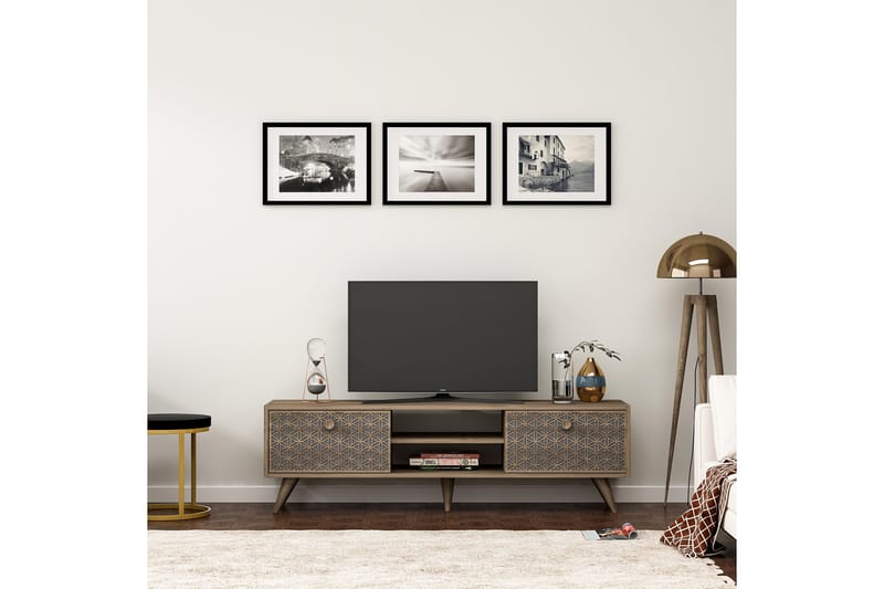 Tv-bänk 150 cm - Valnöt/Antracit - Möbler - TV- & Mediamöbler - TV bänk & mediabänk