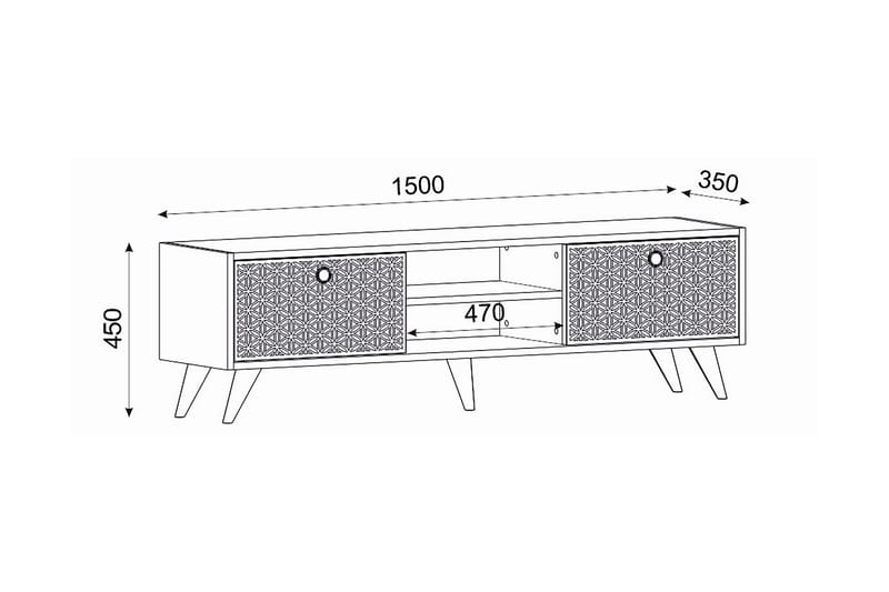 Tv-bänk 150 cm - Valnöt/Antracit - TV bänk & mediabänk