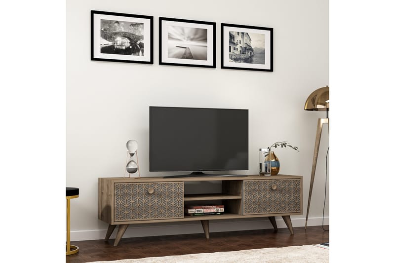 Tv-bänk 150 cm - Valnöt/Antracit - Möbler - TV- & Mediamöbler - TV bänk & mediabänk