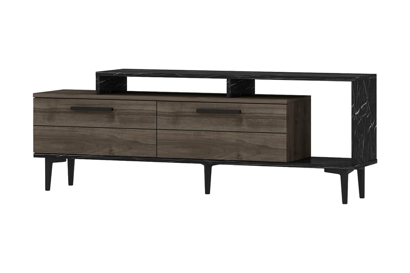 Tv-bänk 150 cm - Valnöt/Svart - Möbler - TV- & Mediamöbler - TV bänk & mediabänk