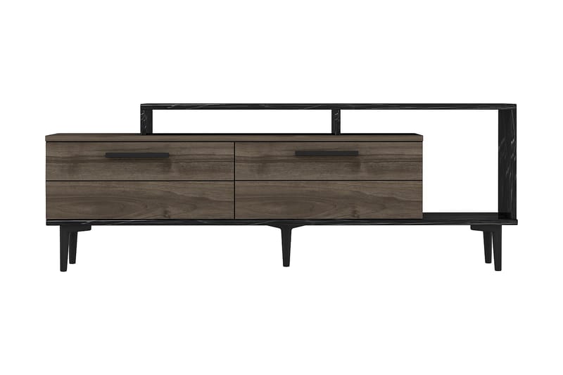 Tv-bänk 150 cm - Valnöt/Svart - Möbler - TV- & Mediamöbler - TV bänk & mediabänk