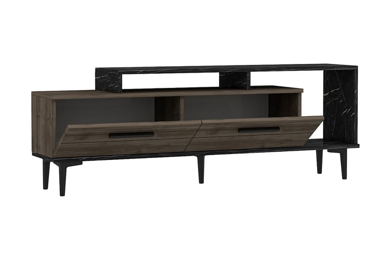 Tv-bänk 150 cm - Valnöt/Svart - Möbler - TV- & Mediamöbler - TV bänk & mediabänk