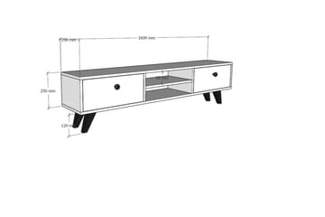 Tv-bänk 160 cm 2 Skåp 2 Hyllor - Natur/Antracit - Möbler - TV- & Mediamöbler - TV bänk & mediabänk