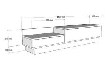 Tv-bänk 160 cm 2 Skåp - Vit/Natur - Möbler - TV- & Mediamöbler - TV bänk & mediabänk