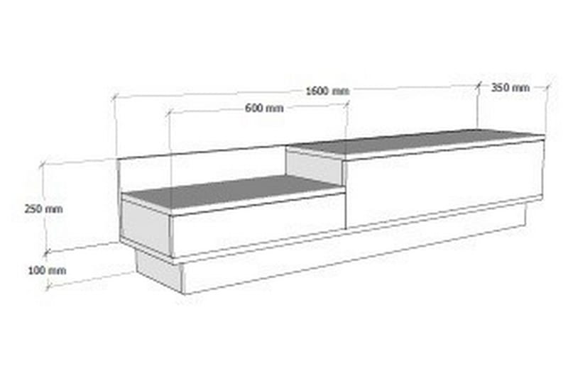Tv-bänk 160 cm 2 Skåp - Vit/Natur - Möbler - TV- & Mediamöbler - TV bänk & mediabänk
