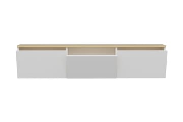 Tv-bänk 160 cm 3 Skåp - Vit/Natur - Möbler - TV- & Mediamöbler - TV bänk & mediabänk