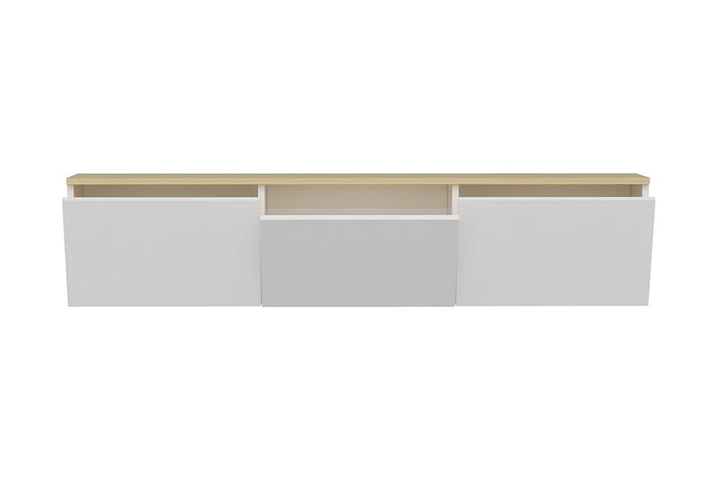 Tv-bänk 160 cm 3 Skåp - Vit/Natur - Möbler - TV- & Mediamöbler - TV bänk & mediabänk