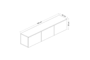 Tv-bänk 160 cm 3 Skåp - Vit/Natur - Möbler - TV- & Mediamöbler - TV bänk & mediabänk