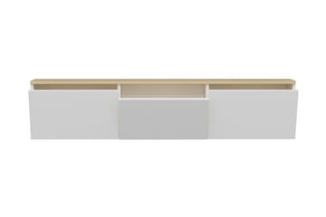 Tv-bänk 160 cm 3 Skåp - Vit/Natur - Möbler - TV- & Mediamöbler - TV bänk & mediabänk