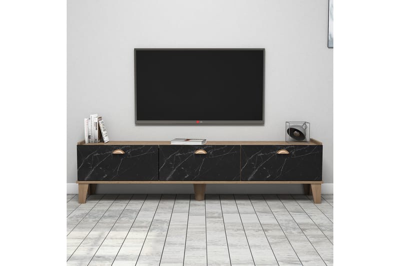 Tv-bänk 178 cm - Natur/Svart - Möbler - TV- & Mediamöbler - TV bänk & mediabänk