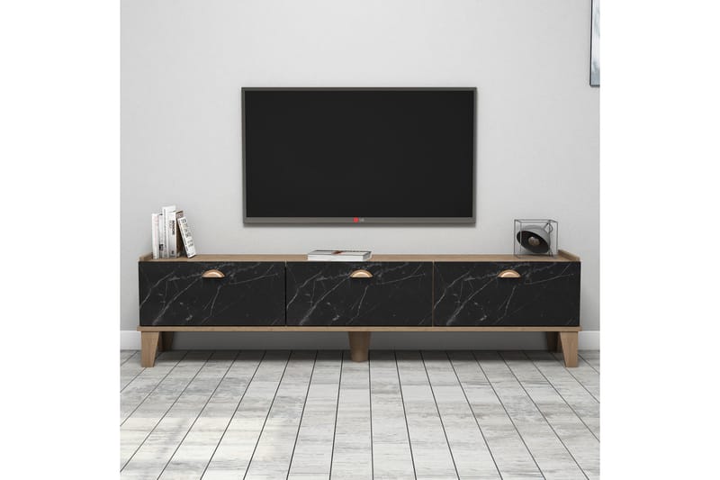 Tv-bänk 178 cm - Natur/Svart - TV bänk & mediabänk