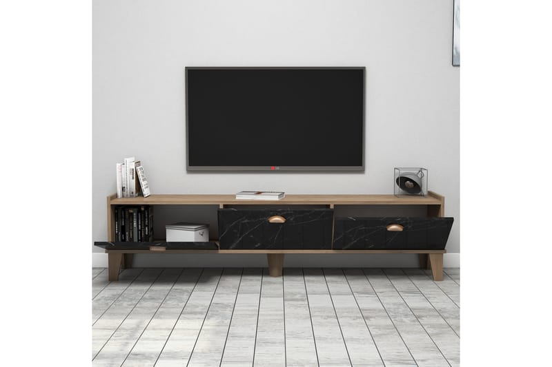 Tv-bänk 178 cm - Natur/Svart - Möbler - TV- & Mediamöbler - TV bänk & mediabänk