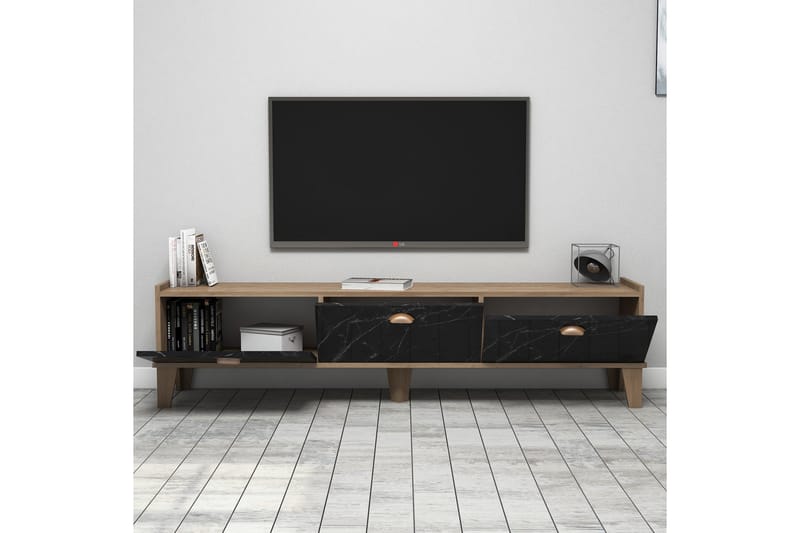 Tv-bänk 178 cm - Natur/Svart - TV bänk & mediabänk