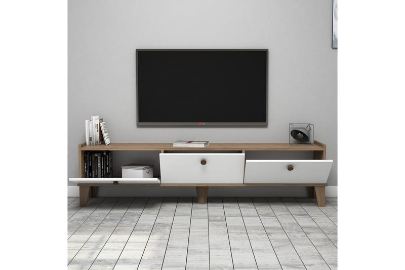 Tv-bänk 178 cm - Natur/Vit - Möbler - TV- & Mediamöbler - TV bänk & mediabänk