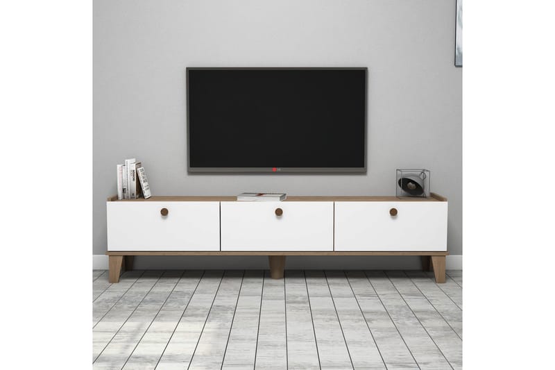 Tv-bänk 178 cm - Natur/Vit - Möbler - TV- & Mediamöbler - TV bänk & mediabänk