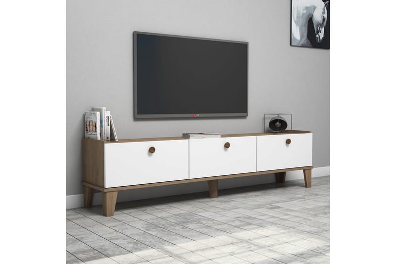 Tv-bänk 178 cm - Natur/Vit - Möbler - TV- & Mediamöbler - TV bänk & mediabänk