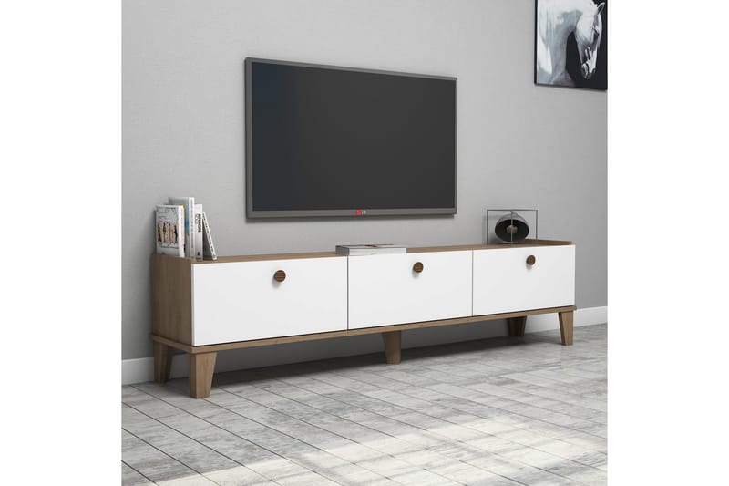 Tv-bänk 178 cm - Natur/Vit - TV bänk & mediabänk