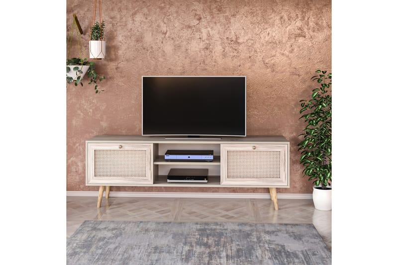 Tv-bänk 180 cm 2 Skåp - Sand/Natur - Möbler - TV- & Mediamöbler - TV bänk & mediabänk