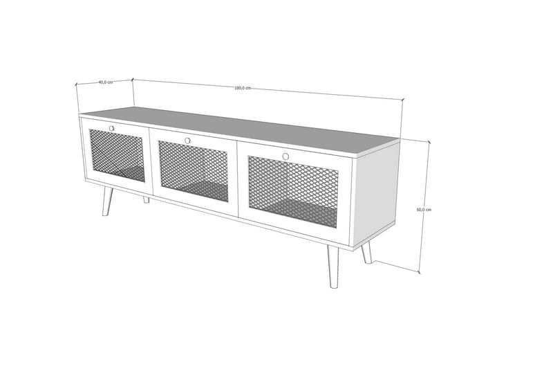 Tv-bänk 180 cm 3 Skåp - Sand/Natur - Möbler - TV- & Mediamöbler - TV bänk & mediabänk