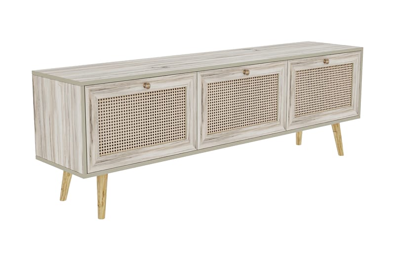 Tv-bänk 180 cm 3 Skåp - Sand/Natur - Möbler - TV- & Mediamöbler - TV bänk & mediabänk