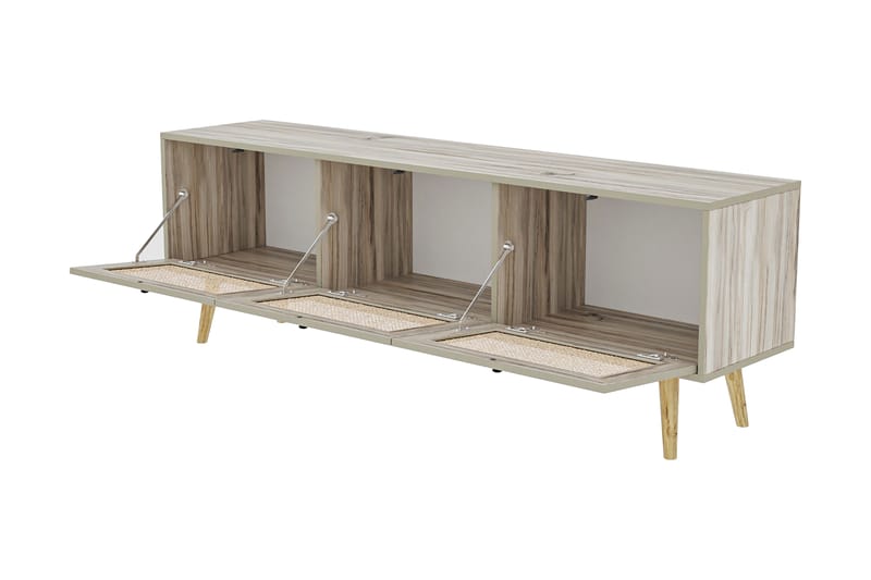 Tv-bänk 180 cm 3 Skåp - Sand/Natur - Möbler - TV- & Mediamöbler - TV bänk & mediabänk