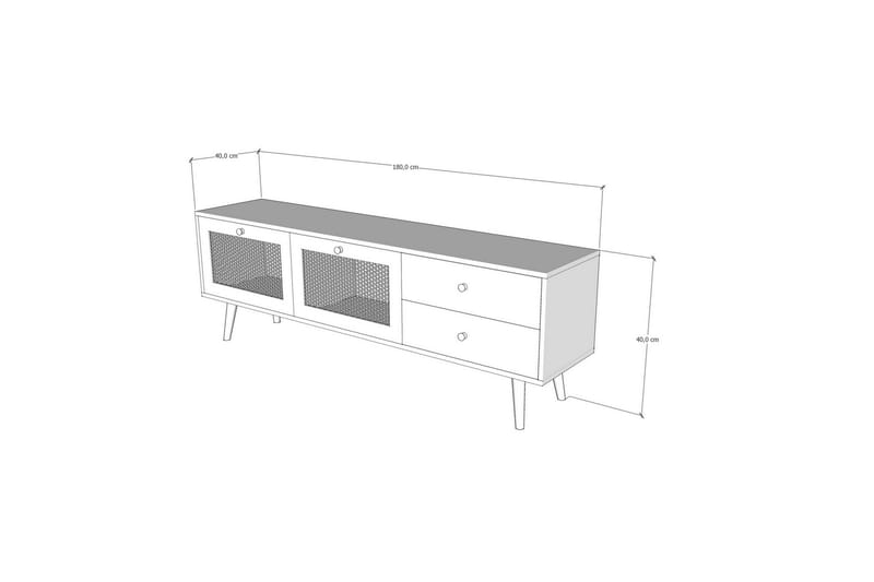 Tv-bänk 180 cm 4 Skåp - Sand/Natur - Möbler - TV- & Mediamöbler - TV bänk & mediabänk