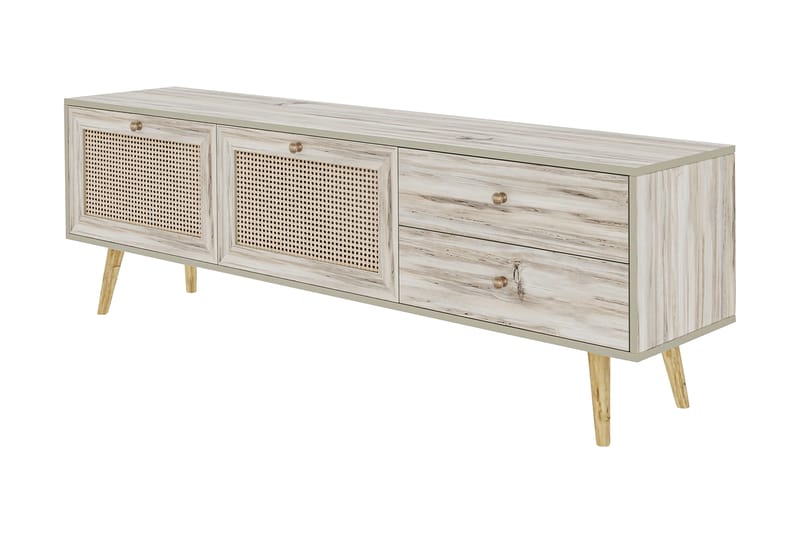 Tv-bänk 180 cm 4 Skåp - Sand/Natur - Möbler - TV- & Mediamöbler - TV bänk & mediabänk