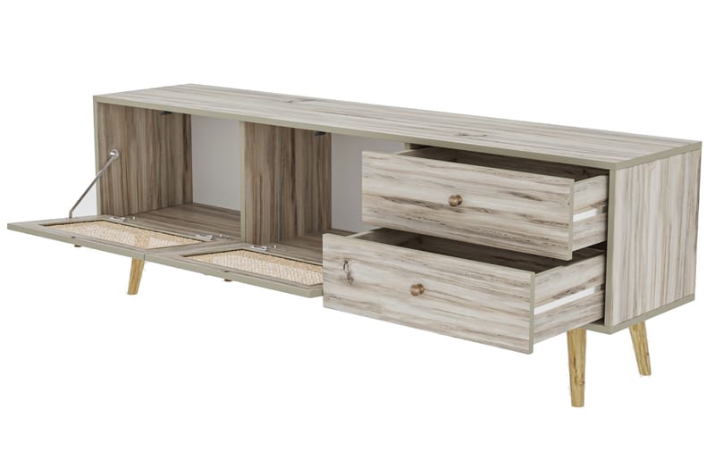 Tv-bänk 180 cm 4 Skåp - Sand/Natur - Möbler - TV- & Mediamöbler - TV bänk & mediabänk
