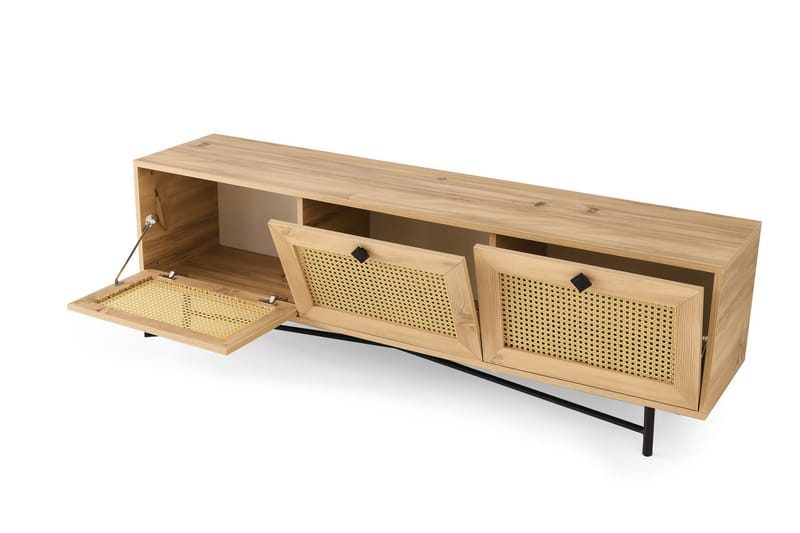 Tv-bänk 180 cm - Natur/Svart - Möbler - TV- & Mediamöbler - TV bänk & mediabänk