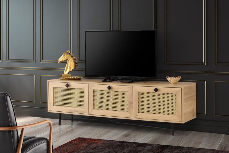 Tv-bänk 180 cm - Natur/Svart - Möbler - TV- & Mediamöbler - TV bänk & mediabänk