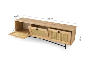 Tv-bänk 180 cm - Natur/Svart - Möbler - TV- & Mediamöbler - TV bänk & mediabänk