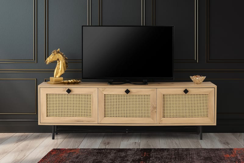 Tv-bänk 180 cm - Natur/Svart - Möbler - TV- & Mediamöbler - TV bänk & mediabänk