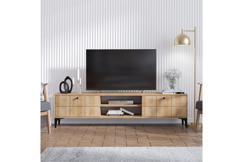 Tv-bänk 30x180 cm - Natur/Svart - Möbler - TV- & Mediamöbler - TV bänk & mediabänk