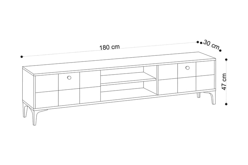 Tv-bänk 30x180 cm - Natur/Svart - TV bänk & mediabänk